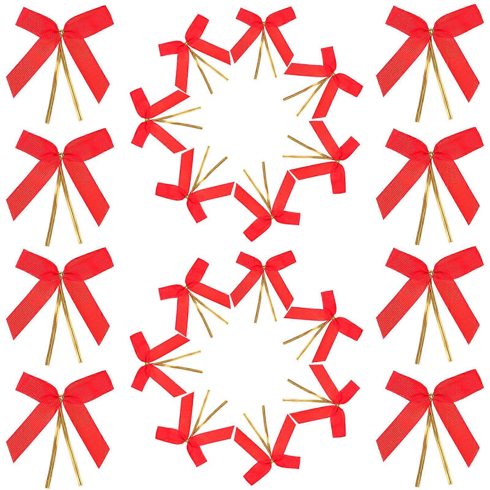 Craft Ribbon Bows Polyester Red 1.5cm Width 50Set