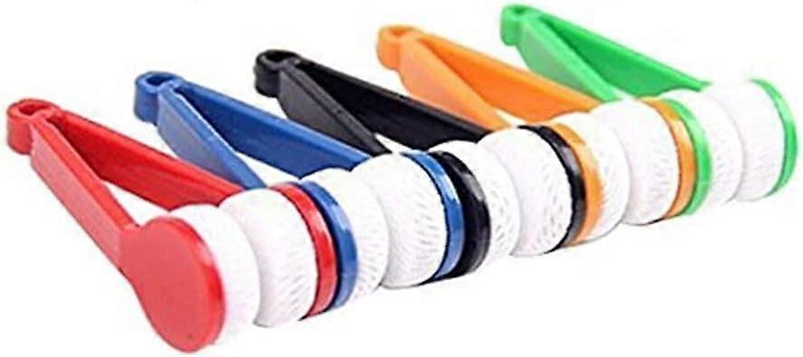 5 Pcs Mini Glasses Cleaning Tool with Microfiber Brush for Quick Scratch Lens Care, Random Colors