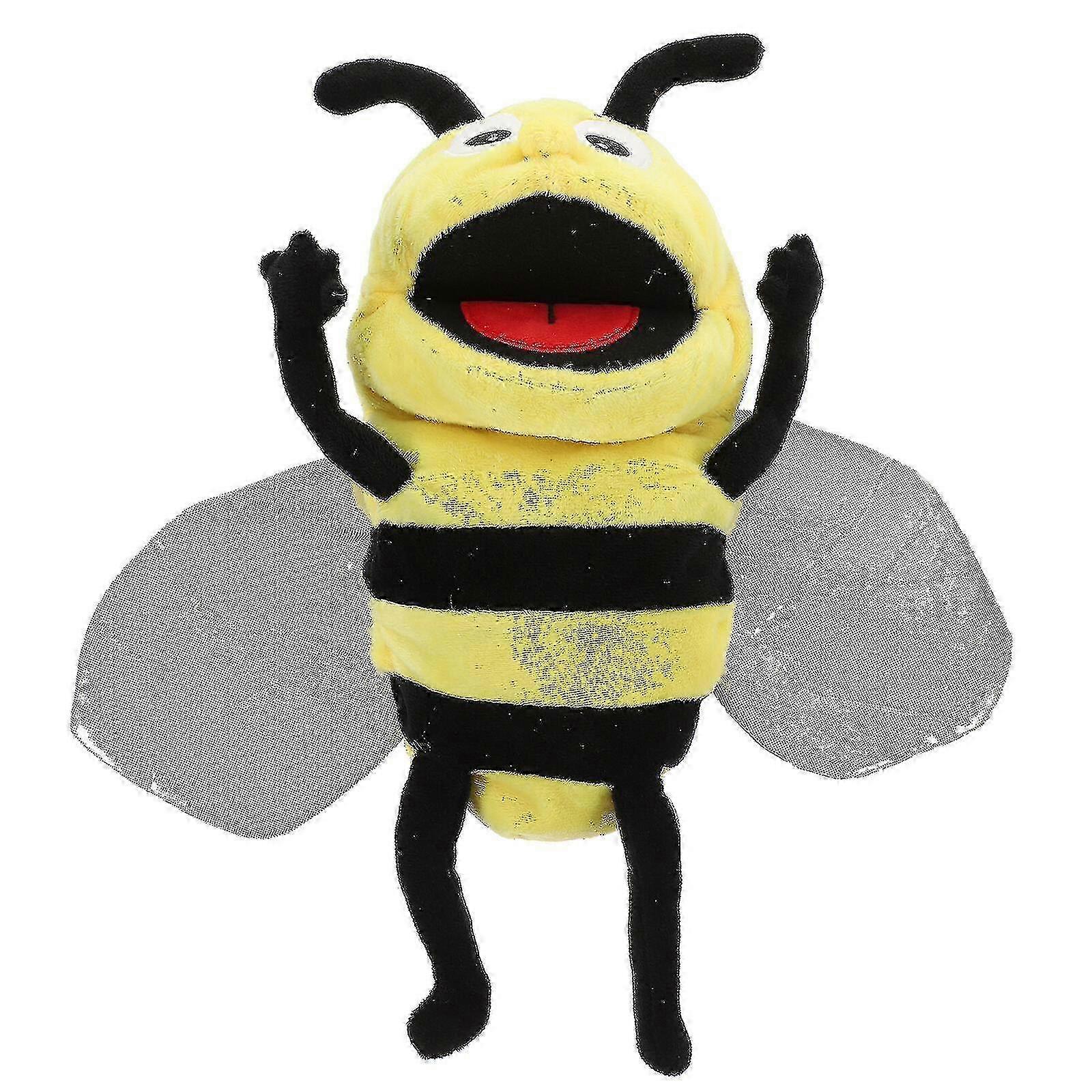 2025 Plush Cartoon Bee Hand Puppet Stuffed Insect Interactive Pretend Play Puppet
