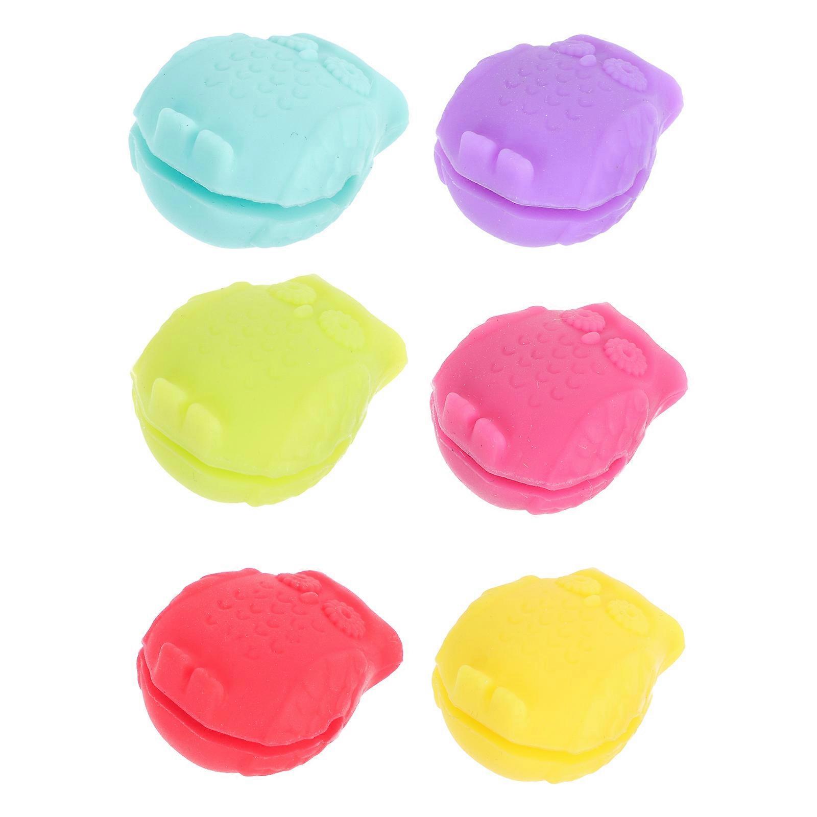 Silicone Owl Shape Cup Markers for Gathering Drinks 6Pcs Assorted Colors