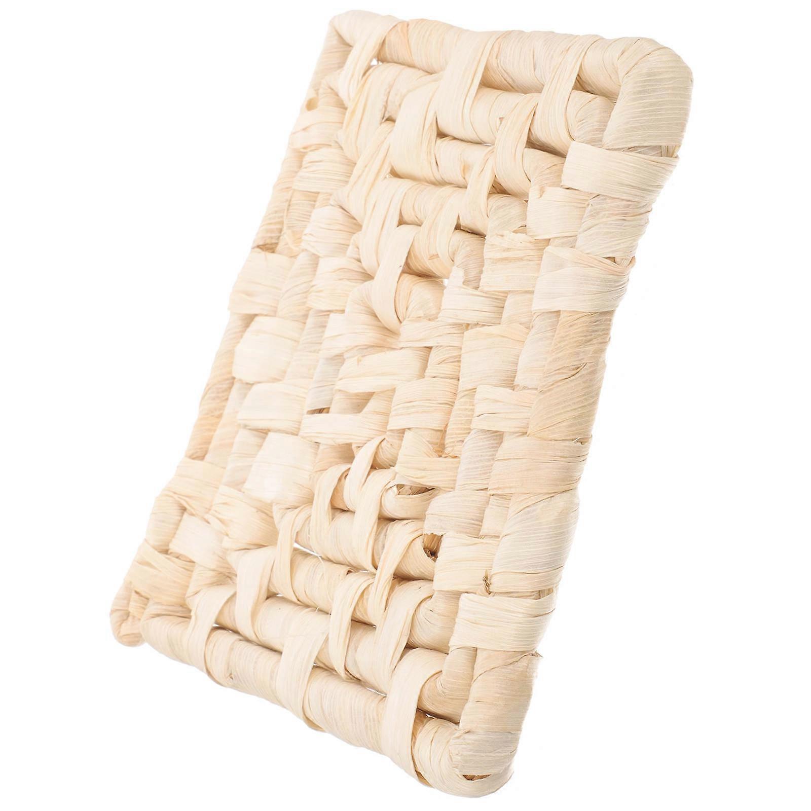 Beige Corn Husk Parrot Perch Toy for Balance Training