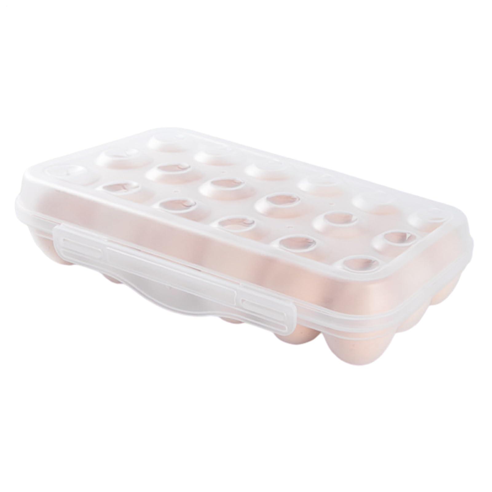 Egg Storage Container with Lid, Transparent Stackable Egg Holder for Refrigerator Organizer