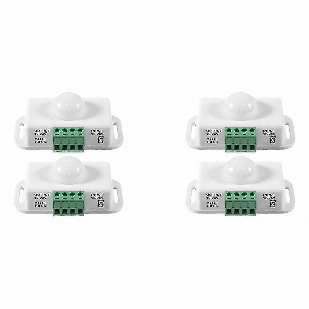 Dual 12V/24V 8A PIR Motion Sensor Switch for LED Strip Lights, Automatic Infrared Detection