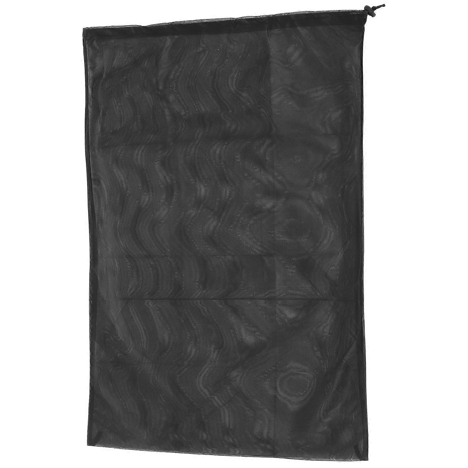 Laundry Bag Foldable for Traveling with Drawstring 1 Piece Black Polyester