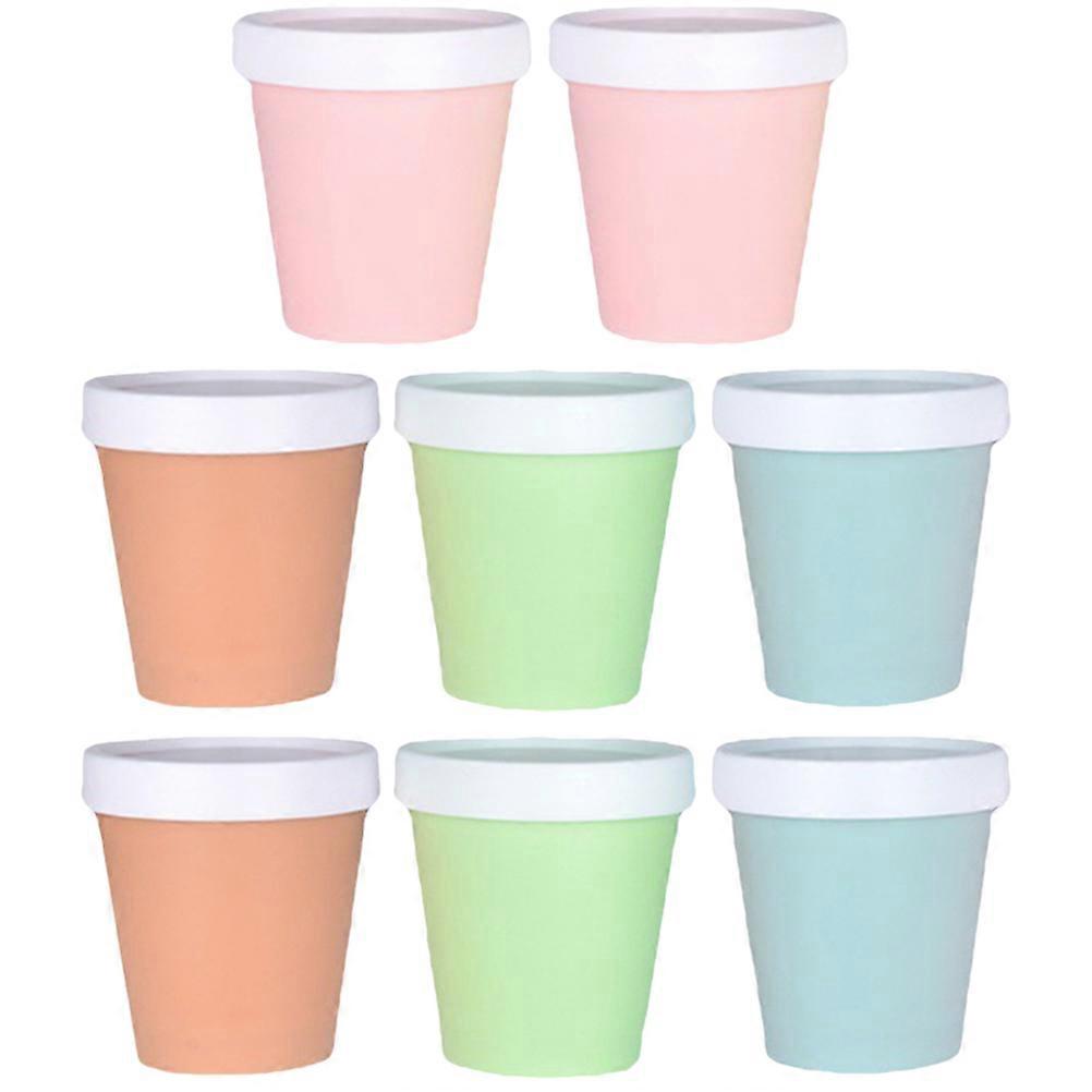 8 Stück Eisbecher mit Deckeln Suppenbecher Eisbehälter Gläser 200ml