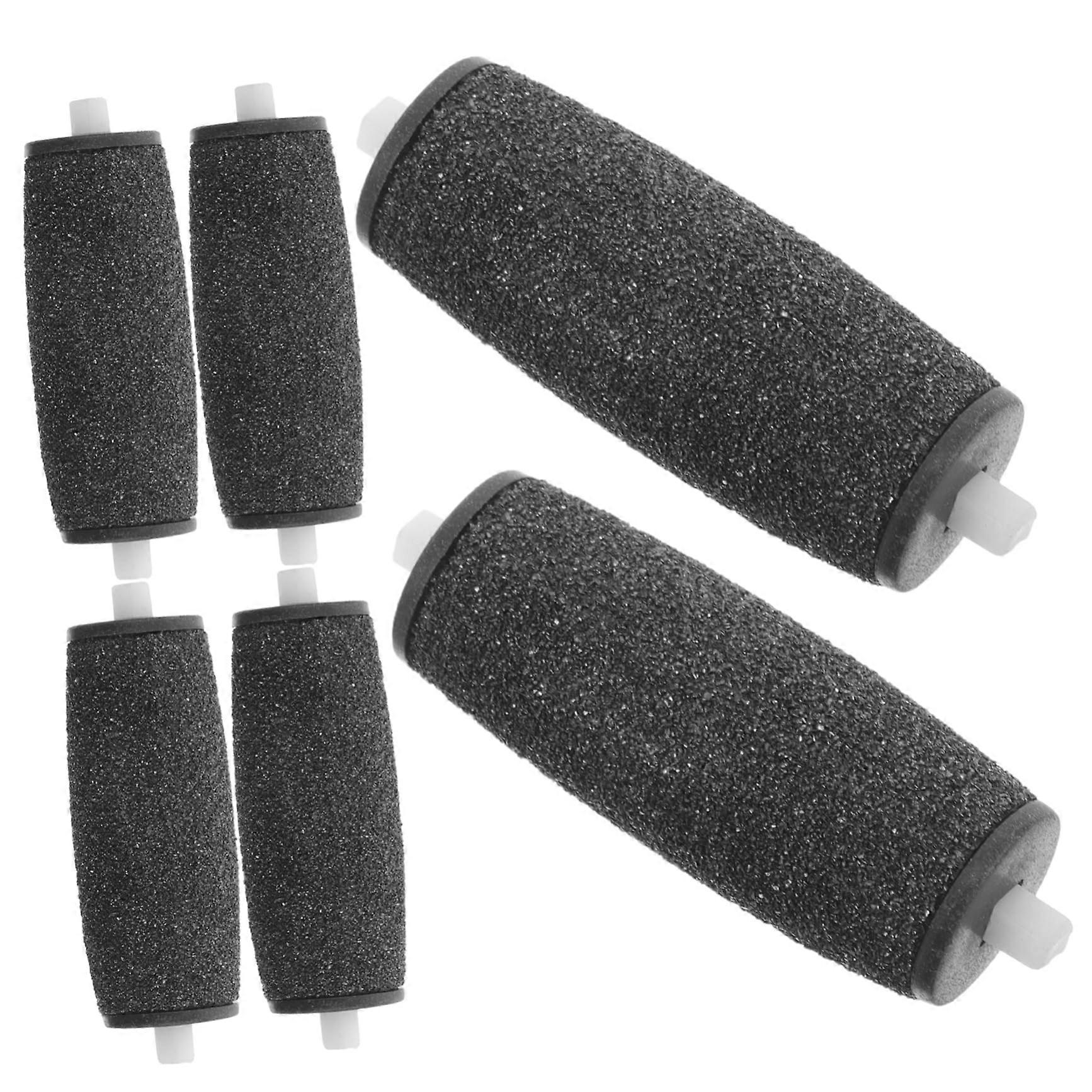 6pcs Electric Foot File Replacement Roller Head for Smooth Dead Skin Removal Black