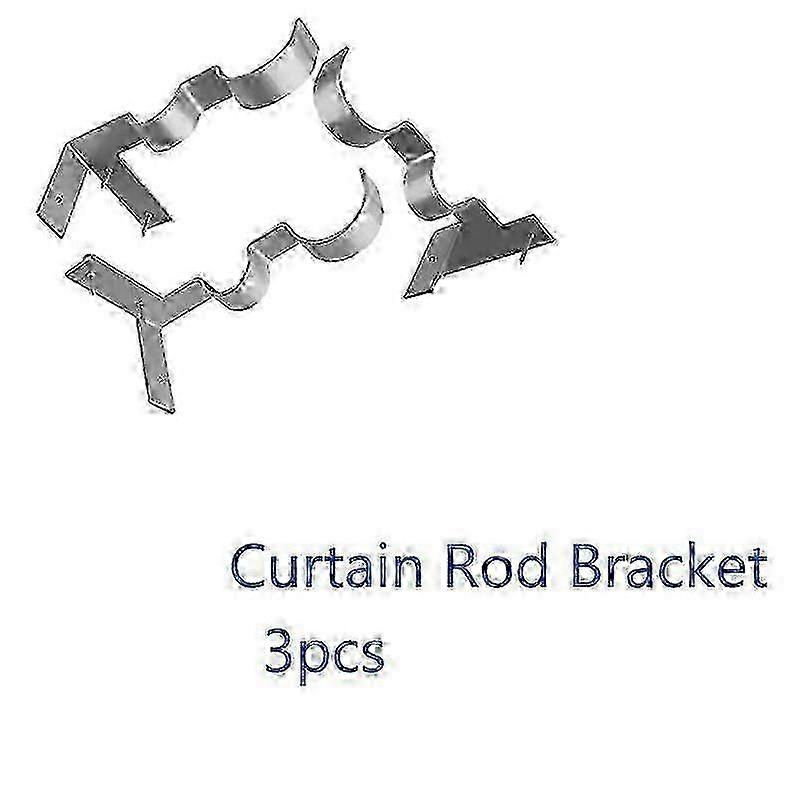 2PCS No Drill Curtain Rod Brackets for Window Frame, Double Pole Holders, Durable Iron
