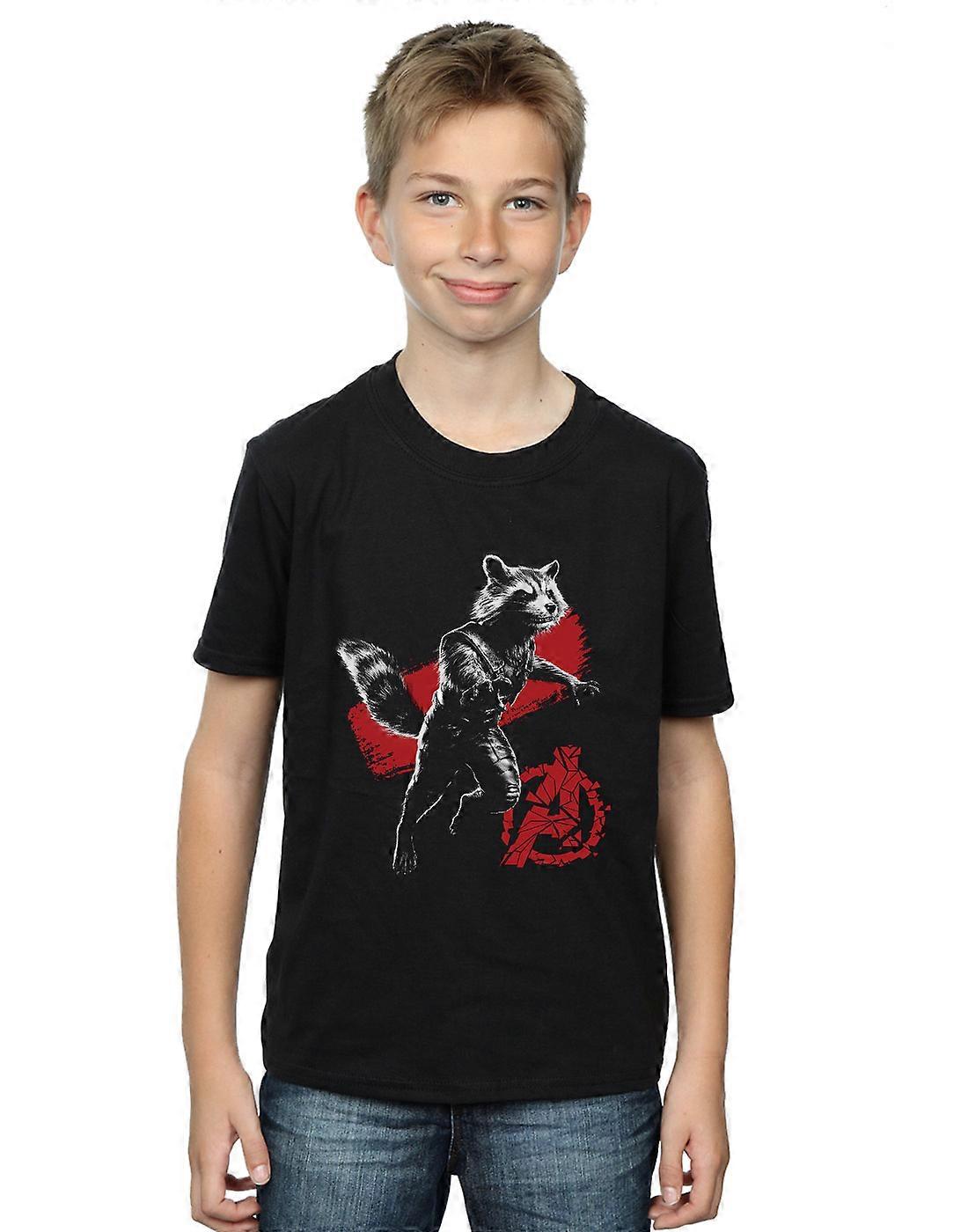 Marvel Boys Avengers Endgame Mono Rocket T-Shirt