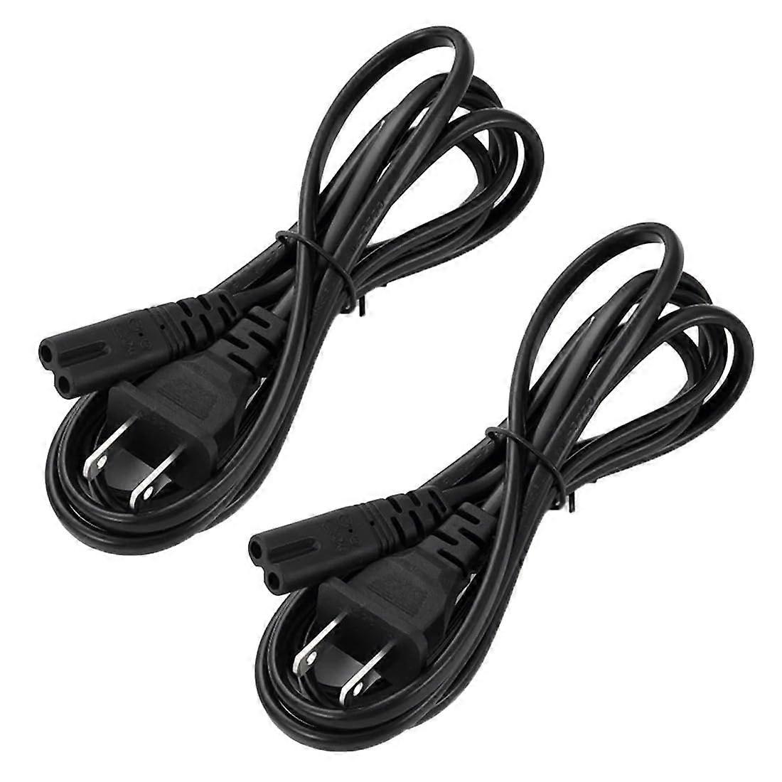 2 Pack US Power Cord 2 Prong AC Cable Replacement, Wide Device Compatibility, Safe Power Delivery