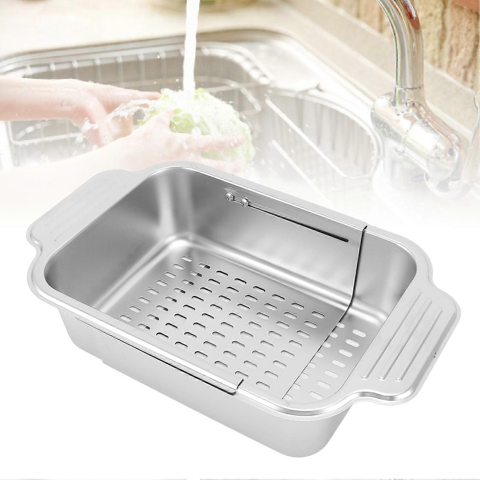 Over Sink Dish Drying Rack, Adjustable Stainless Steel Expandable Dish Drainer for SpaceSaving Kitchen
