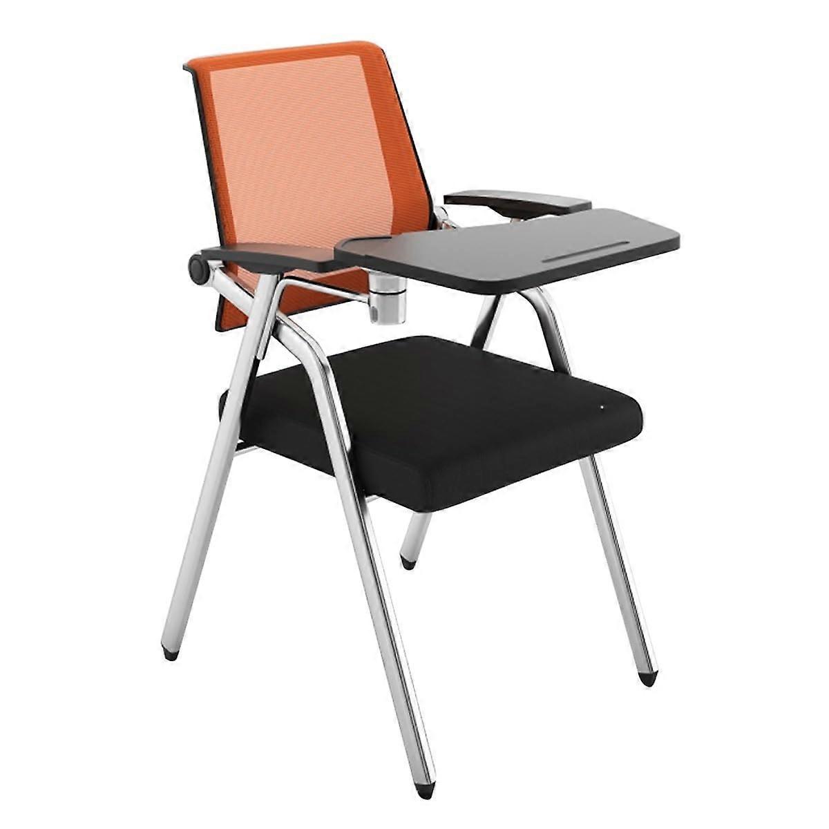 Office Chair with Writing Board, Ergonomic Mesh Training Chair, Foldable Stackable Frame Green Blue