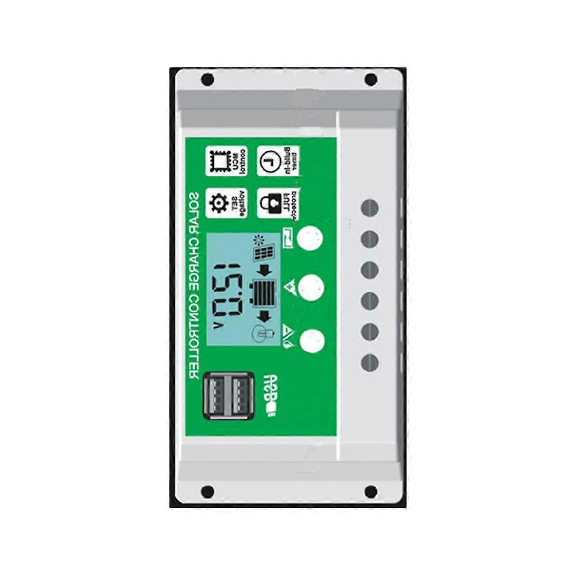 12V 24V Solar Charge Controller MPPT with LCD Display Dual USB Ports for OffGrid Solar Systems