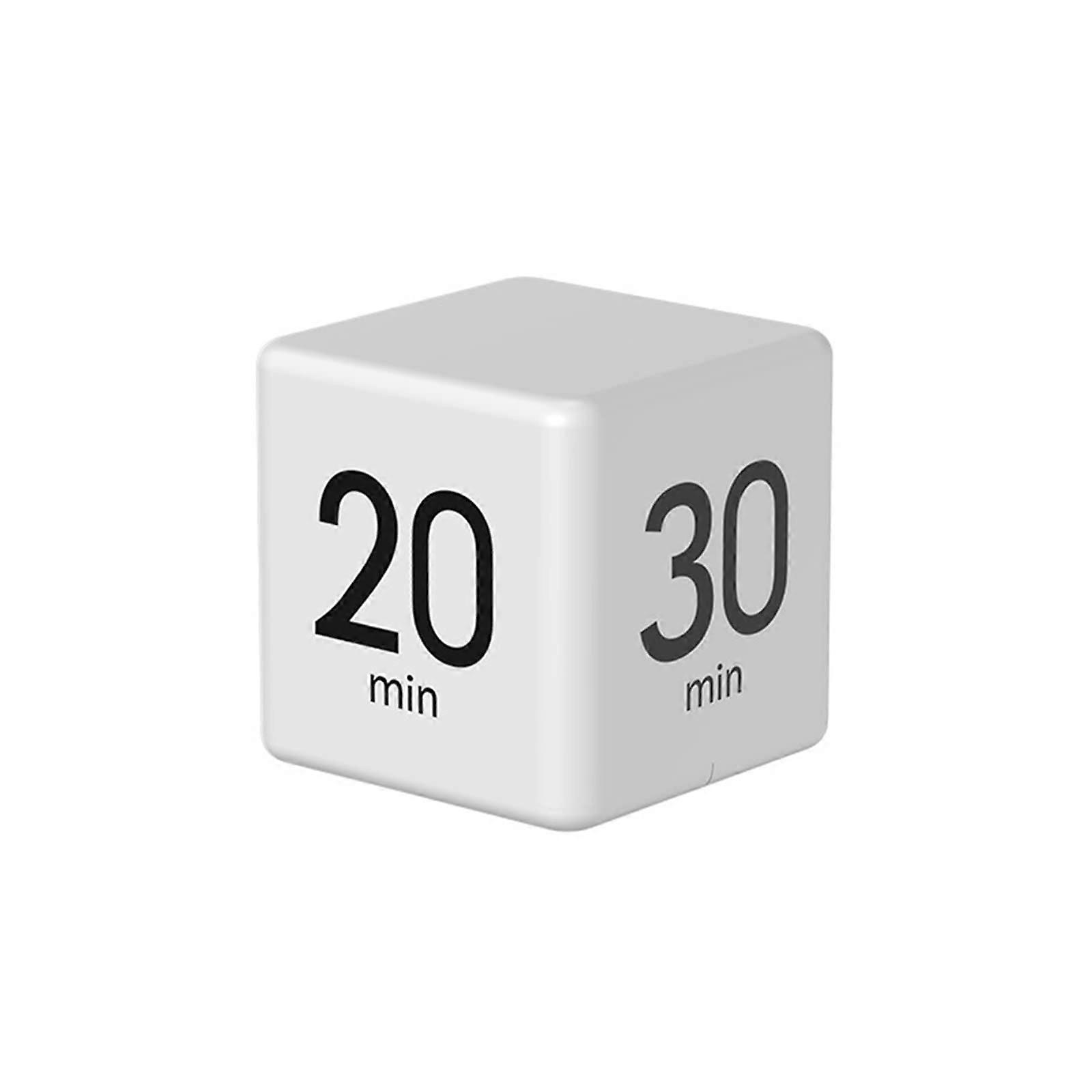 Digital Kitchen Timer Cube with Quick Time Setting, Loud Alarm Reminder, Compact Design, White