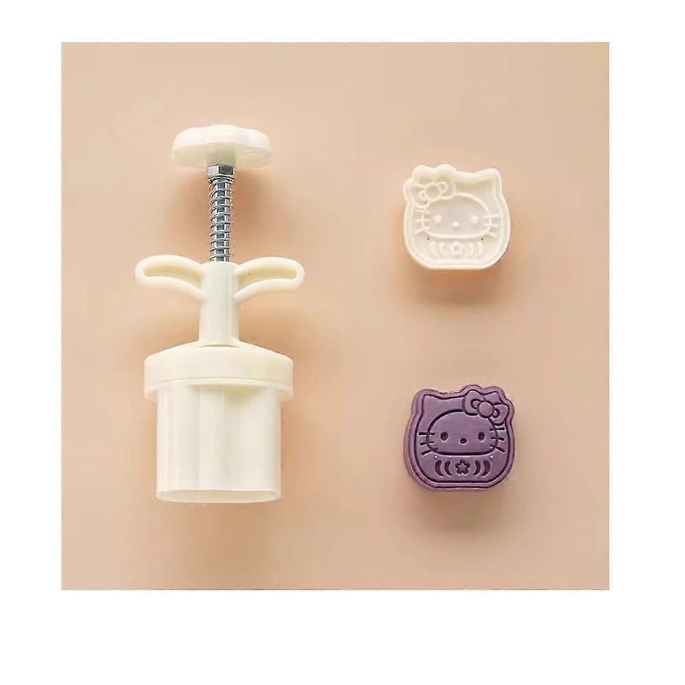Moon Cake Mold 2030g Cat Shape with Stamps, Reusable Animal Cookie Press Baking Tool