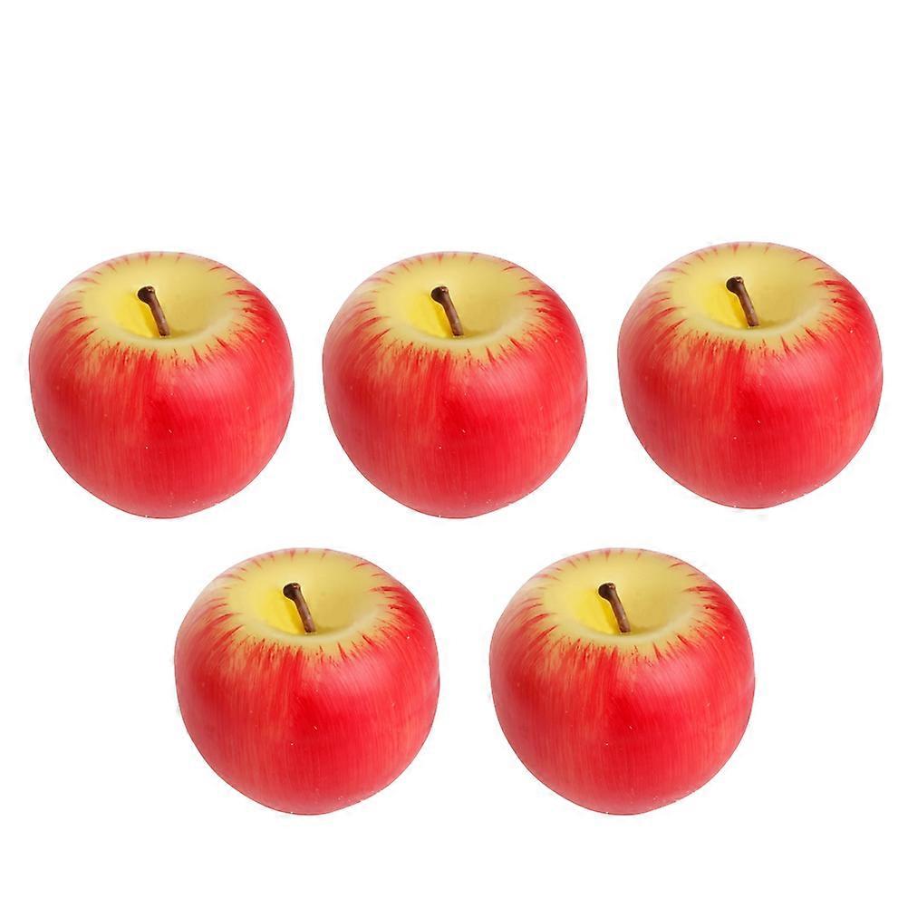 Simulation Fruit Candle Apple Shape Candle for Decoration 5Pcs