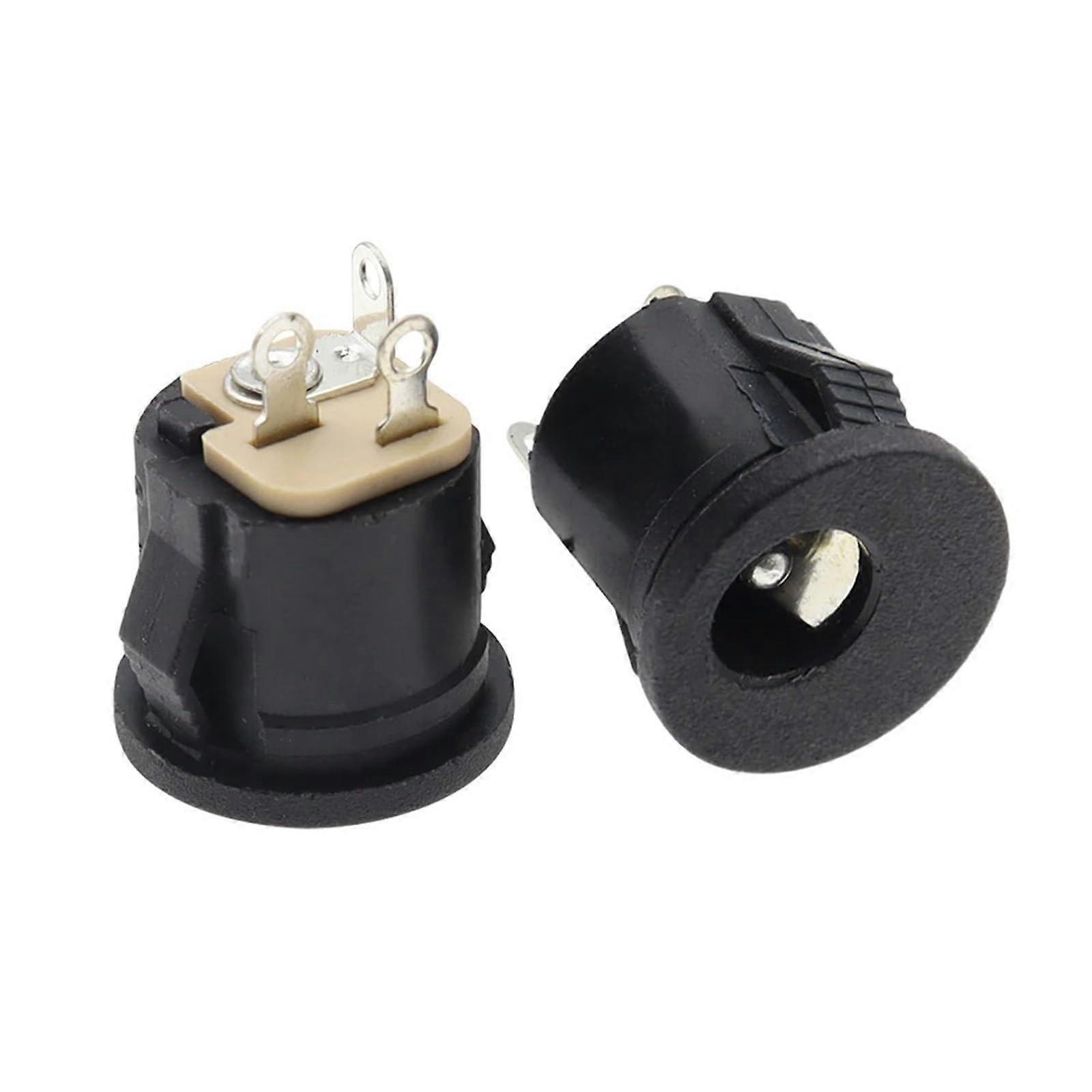 5.5x2.1mm DC Power Socket Panel Mount Connector with Card Slots for Secure Stable Connection 10Pcs