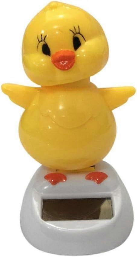 Solar Powered Dancing Chick Bobblehead Chicken Ornament for Car Dashboard, No Battery Needed