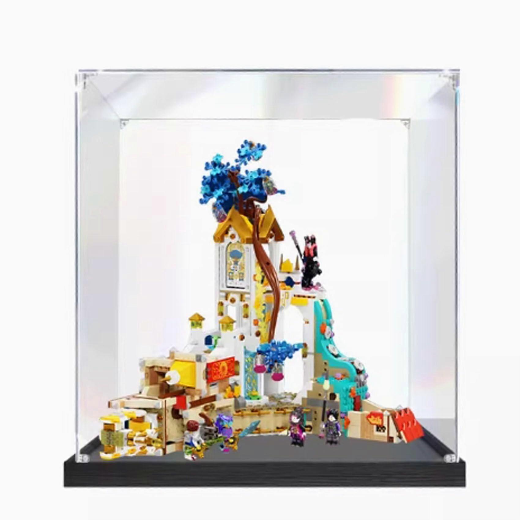 Display Case for  71486 Castle Model, Dustproof Clear Acrylic Box with Matte Black Base