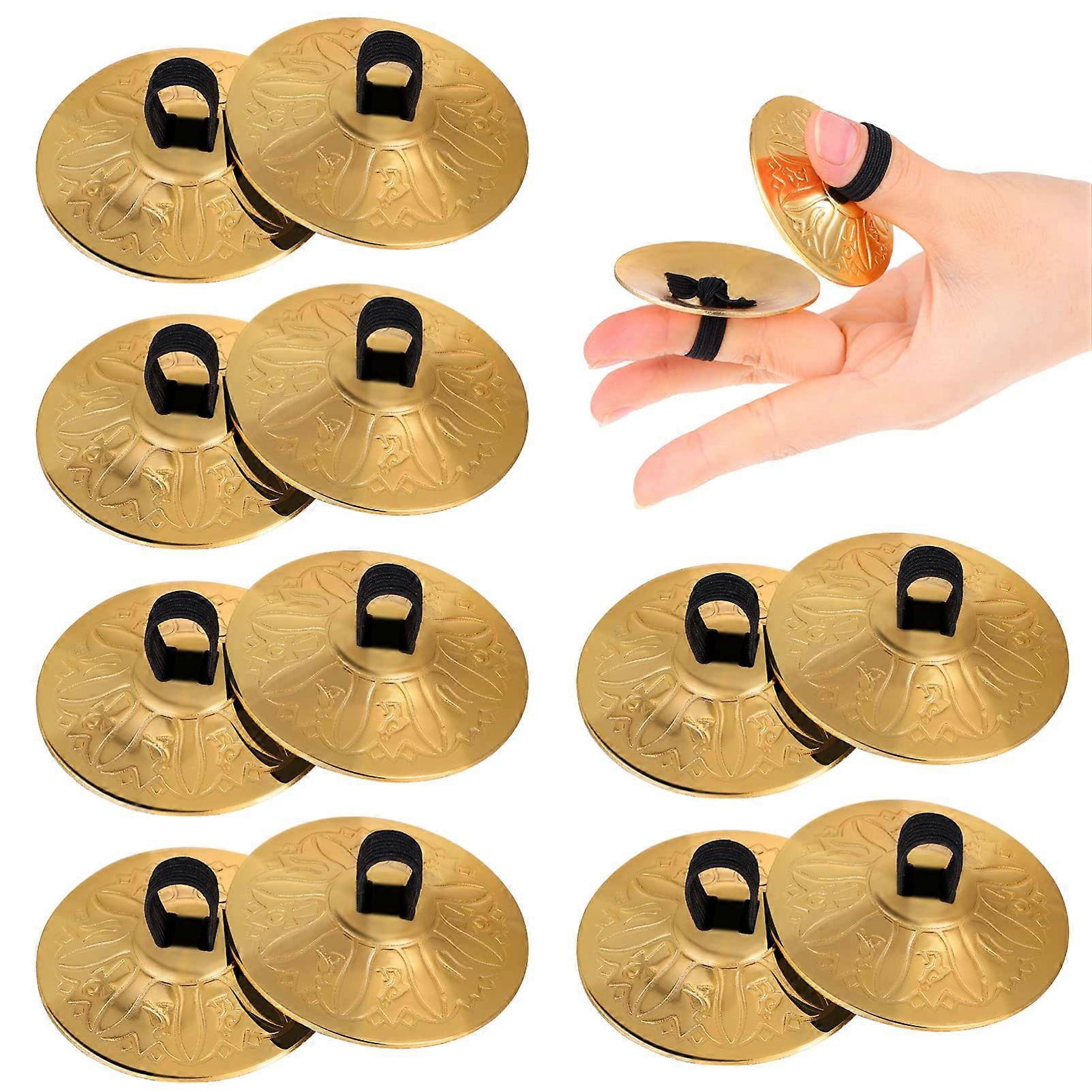 Belly Dance Finger Cymbals Set, Durable Copper Build, Clear Metallic Tone for Performance