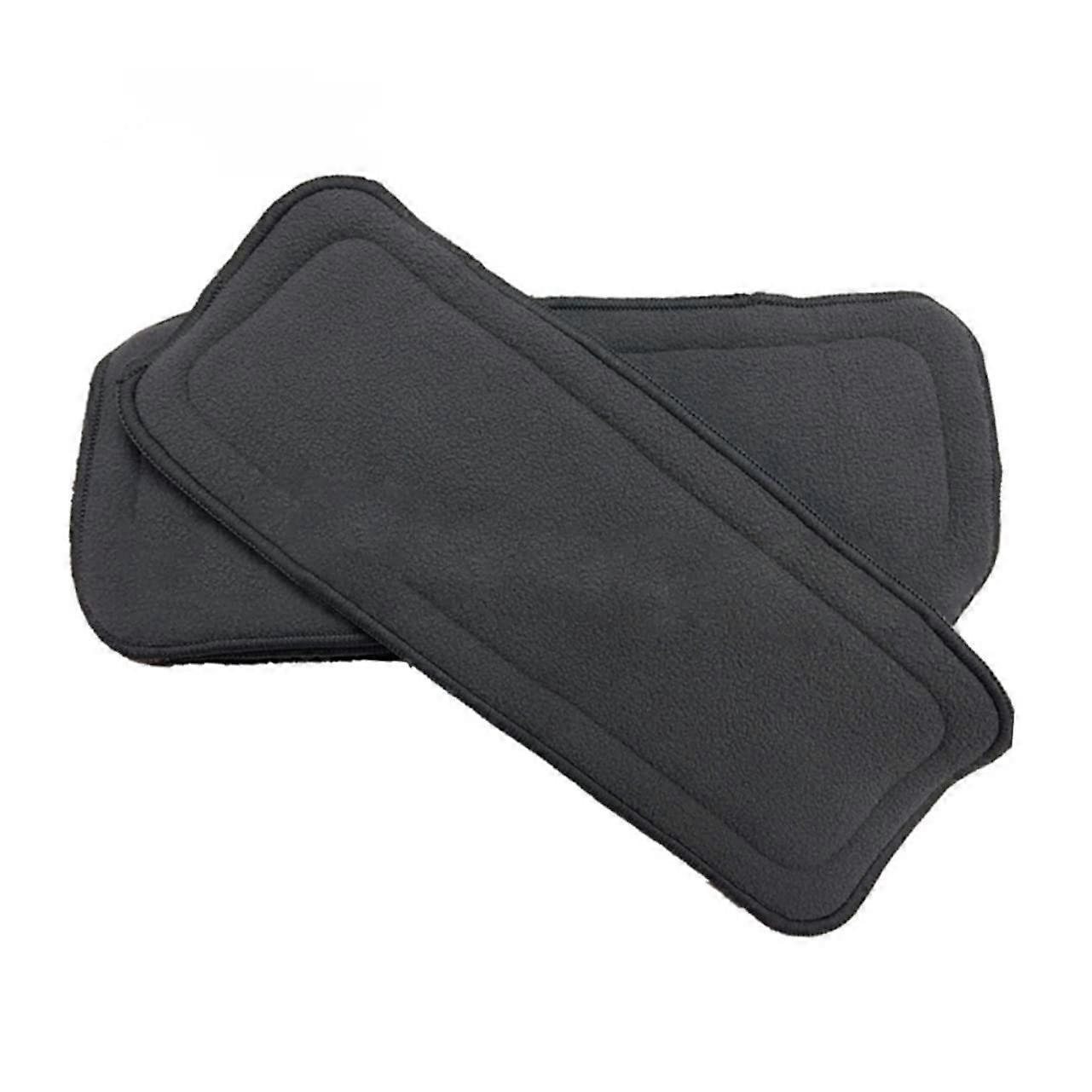 2pcs Reusable Bamboo Charcoal Cloth Diaper Inserts Super Absorbent Washable Liners for Babies