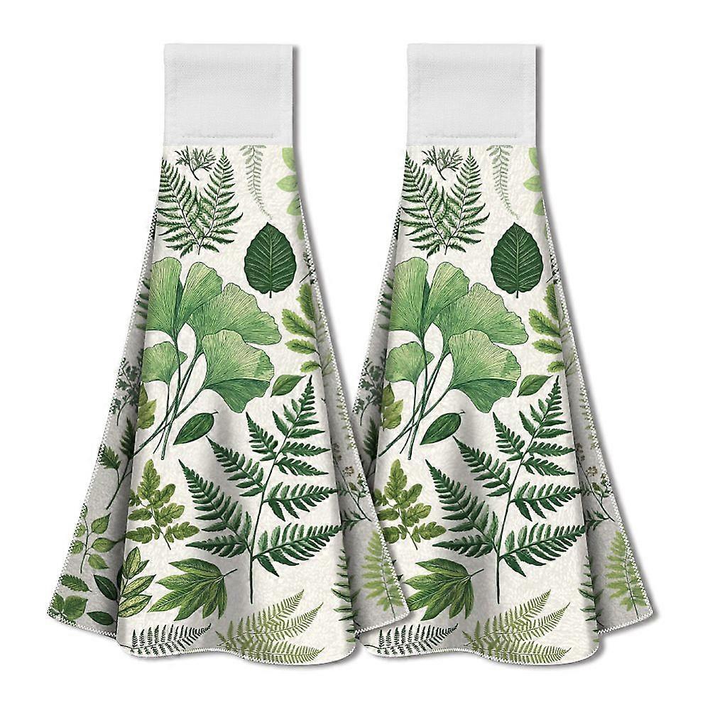 Microfiber Hanging Towel for Kitchen Leaf 345x315mm 2pcs/set