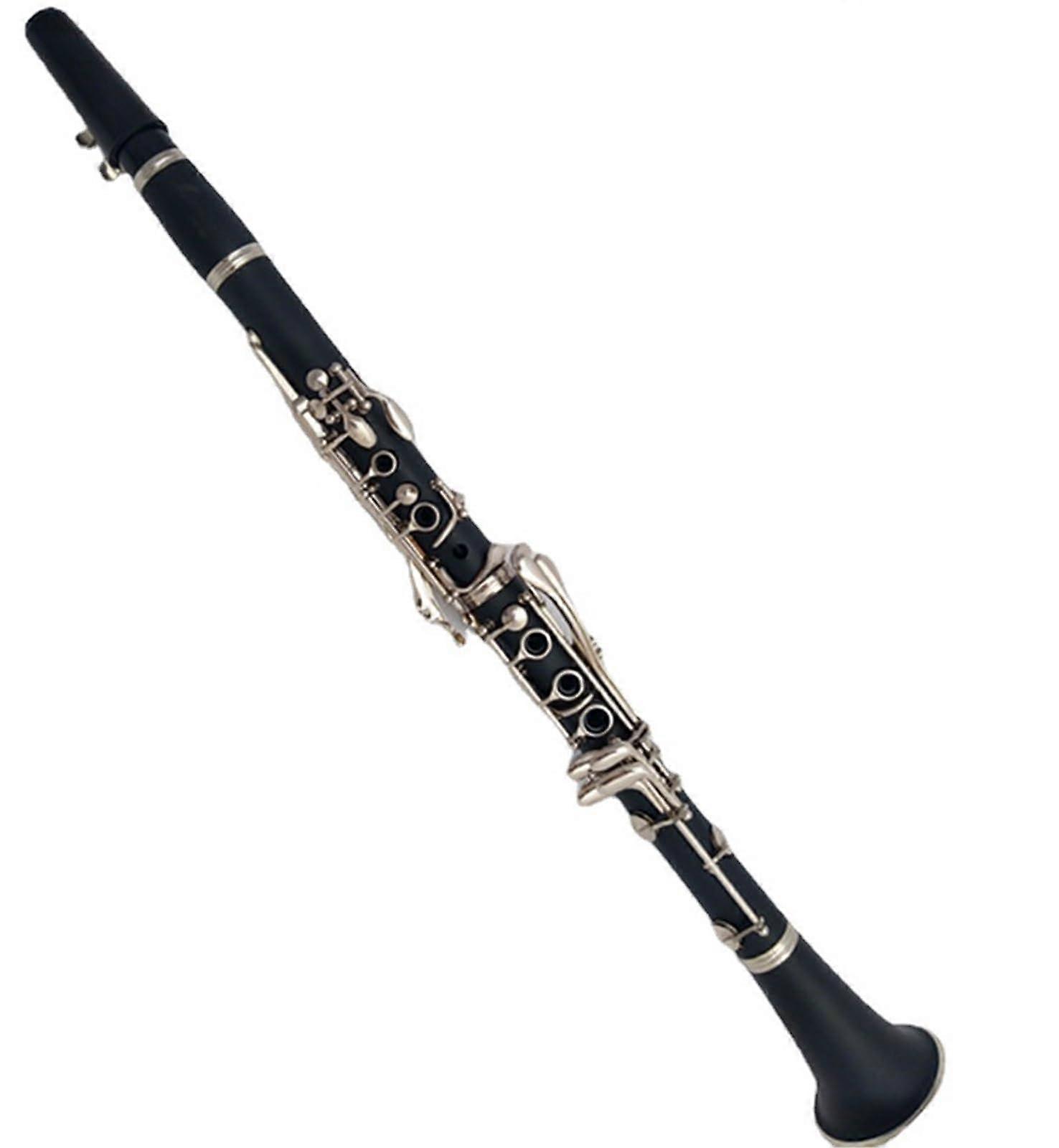 B Flat Beginner Clarinet 17 Key Instrument with Silverplated Keys and Comfortable Bakelite Mouthpiece