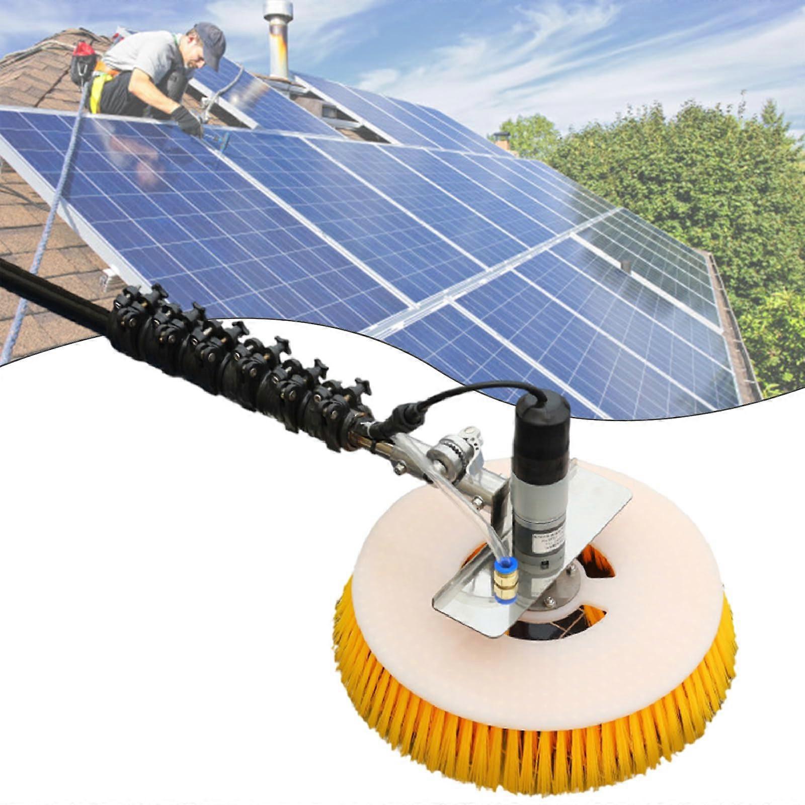 7.5m Solar Panel Cleaning Brush with Automatic Rotating Head and Long Reach Telescopic Pole