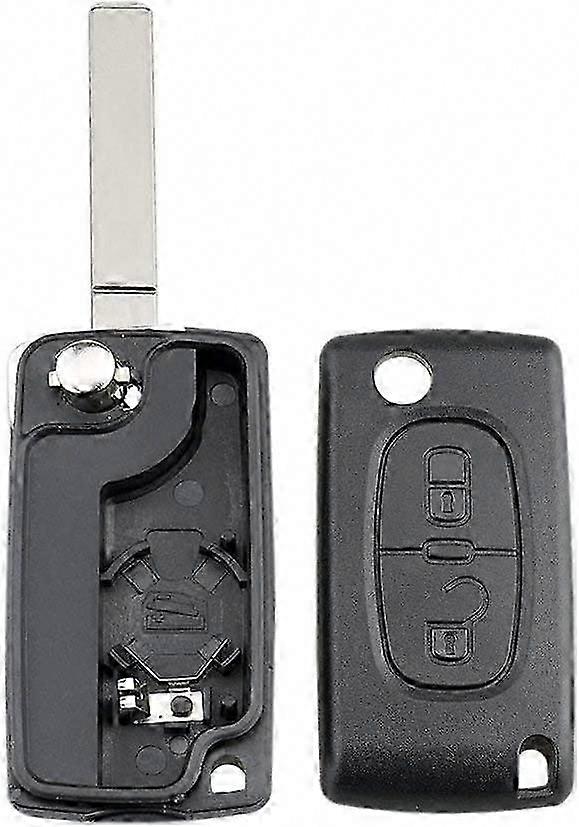 01A Replacement 2 Button Remote Key Shell for Citroen C3 Ce0536 Va2 Black