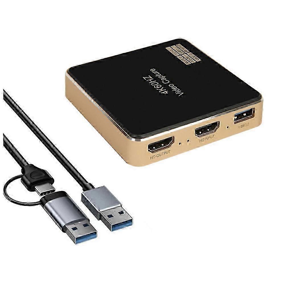 USB3.0 Video Capture Card 4K60HZ Resolution No Delay HD Video Capturing with Loop Output HDTV Live Streaming Device