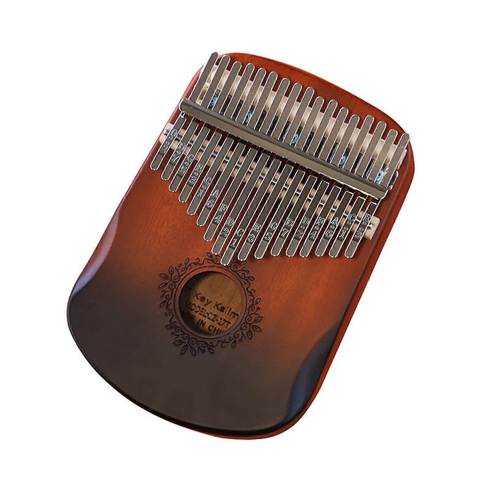 Kalimba Thumb Piano 17 Key Solid Wood Clear Tone Ergonomic Design Beginner Friendly Brown