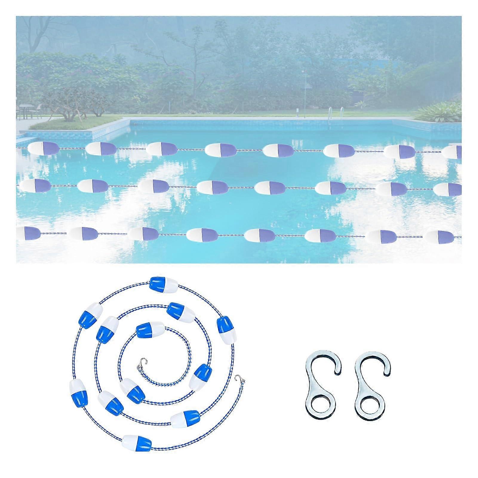 Adjustable Pool Safety Rope with Visibility Floats and Hooks for Swimming Pool Divider 16ft