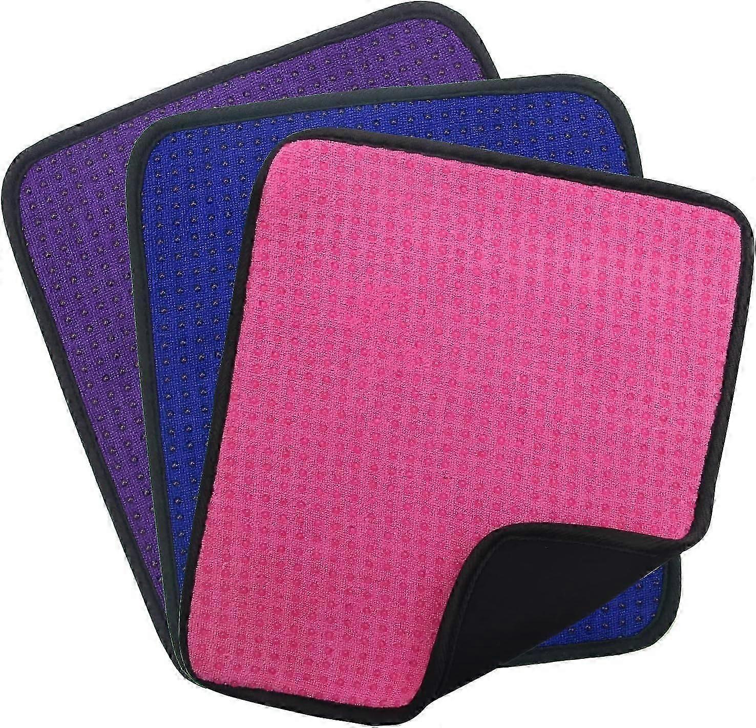 Purple Microfiber Bowling Towels 3-Pack, 10"x8" Non-Slip Grip Dots