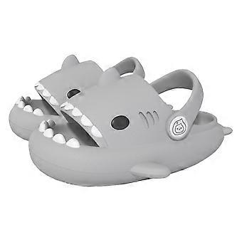 Haaienslippers voor kinderen - Antislip zwembadslippers, lichtgewicht EVA-schuim, teenbescherming - Grijs, maat 32/33 EU