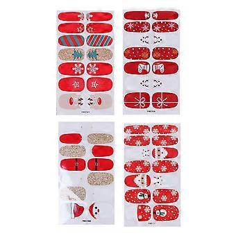 Nagelsticker-Set, Weihnachtsaufkleber zur Dekoration, 4 Stück, Nagelspitzen