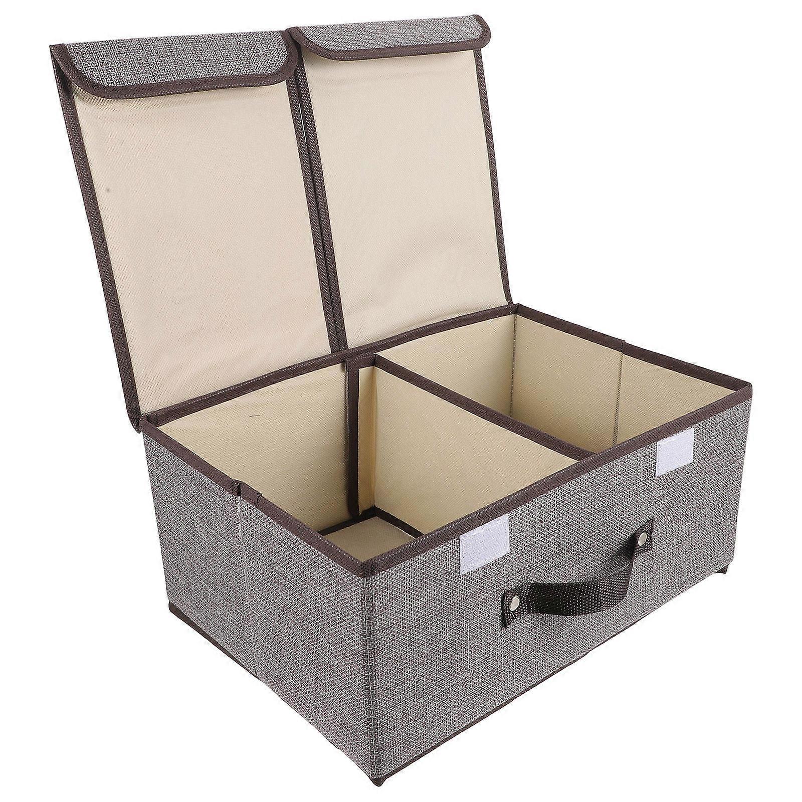 Grey Clothes Organizer Foldable Storage Box for Household 3Pcs