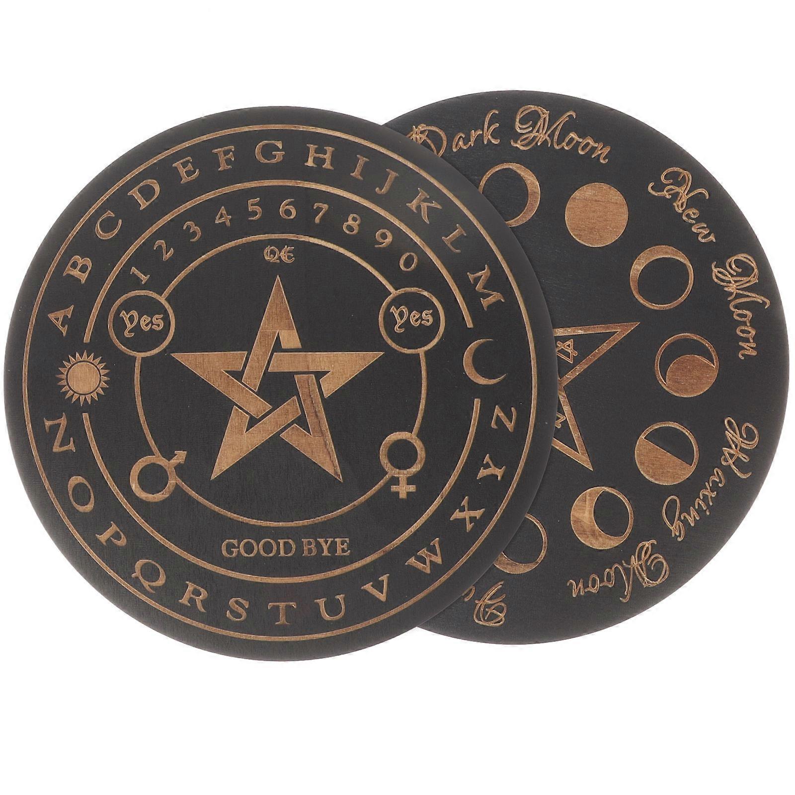 Black Wooden Divination Plate for Storage Use 2Pcs Practical Accessory
