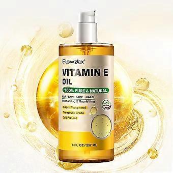 100% Pure Vitamin E Oil - 237 ml, Organic Vitamin E Oil for Scars, Skin, Face, Nails and Hair, Nourishes and Moisturizes Skin, Improves Skin Texture