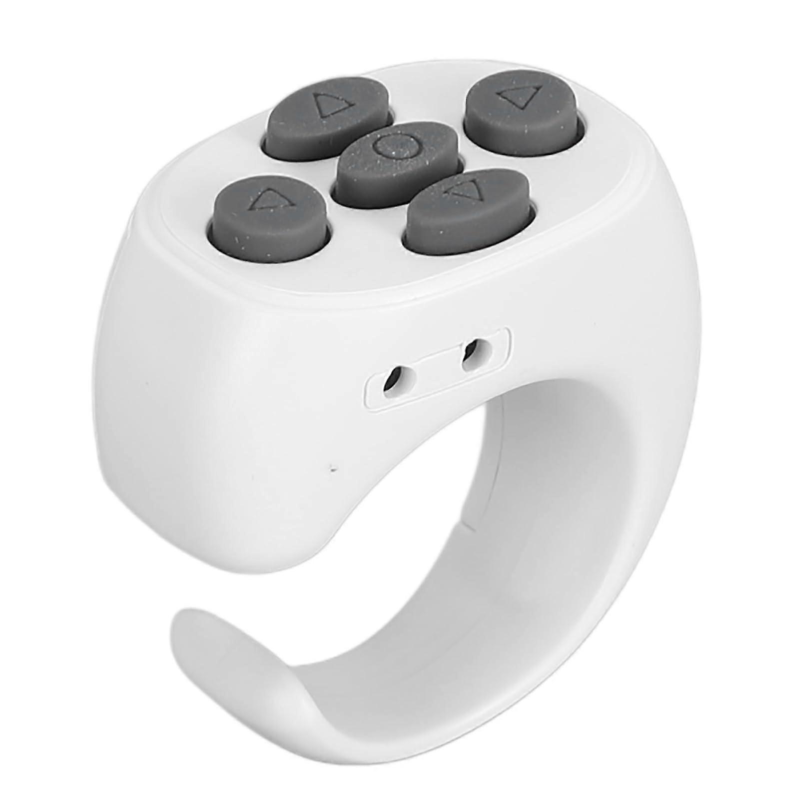 Bluetooth Smart Ring with Camera Control, Bluetooth 5.3, Charging Case, iOS Android White for TikTok