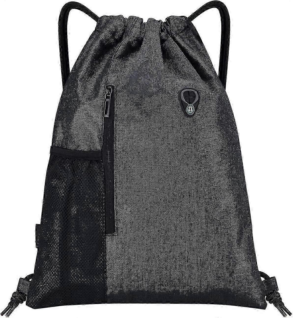 Drawstring Gym Bag with Zip and Inner Pocket for Workout Essentials