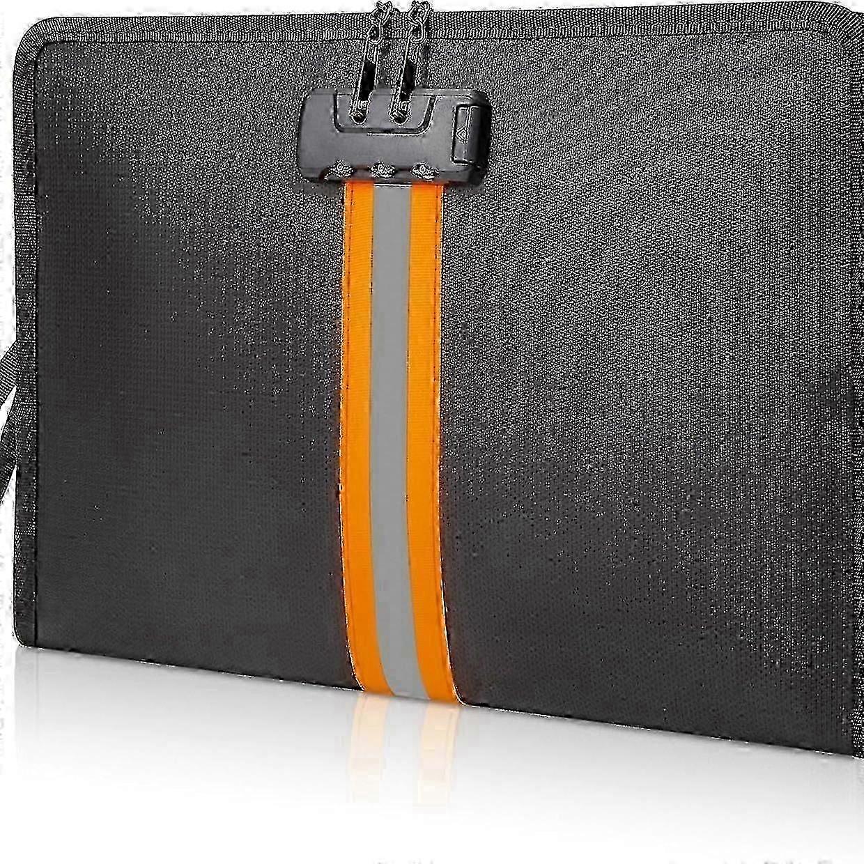 Fireproof Lockable Document and Money Bag with Zipper