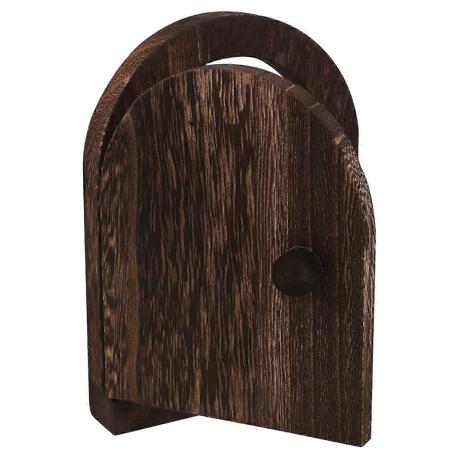 Solid Wood Light Switch Cover Protective Panel Dark Brown Style