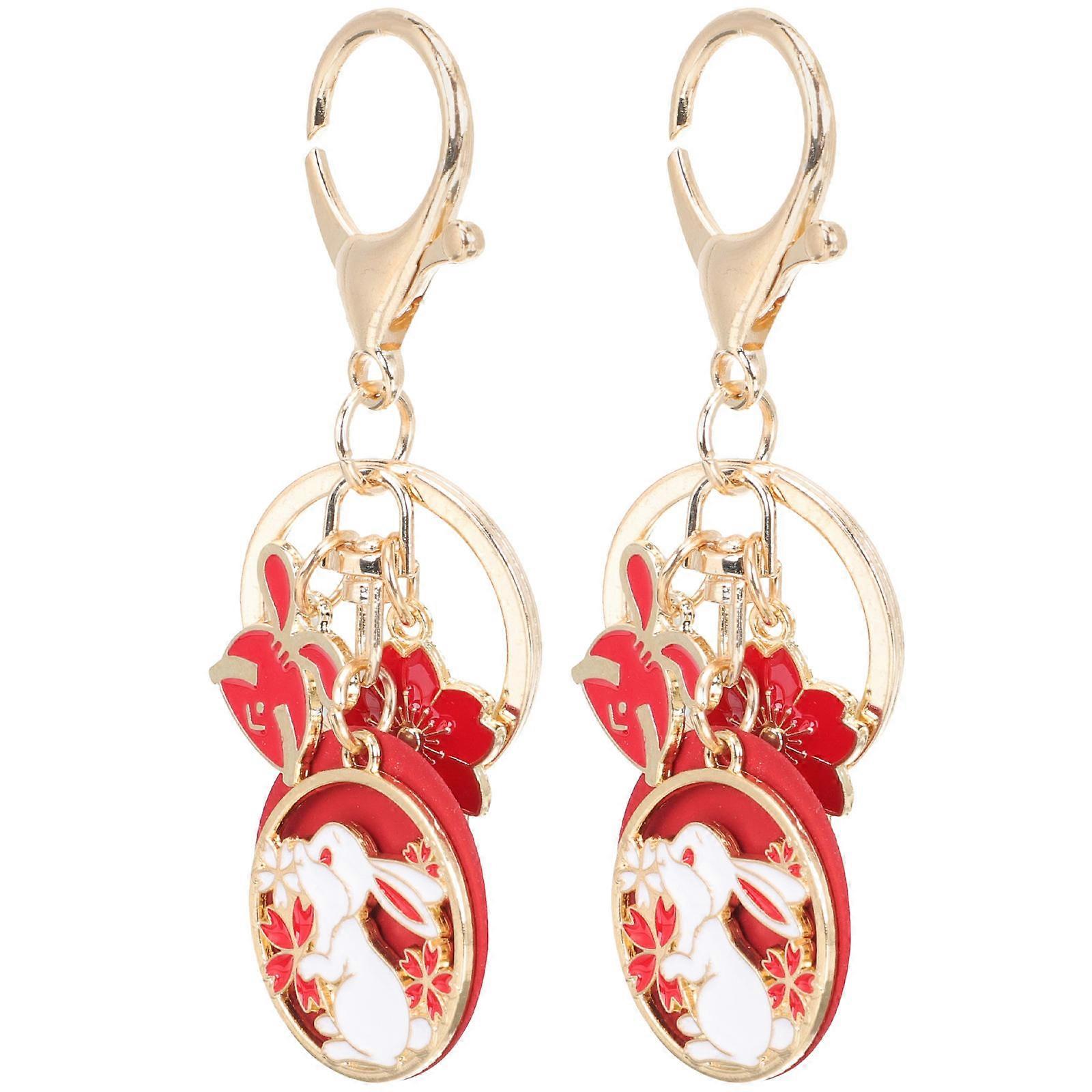 Red Rabbit Key Ring Keychain for 10Pcs Decorative Use Set