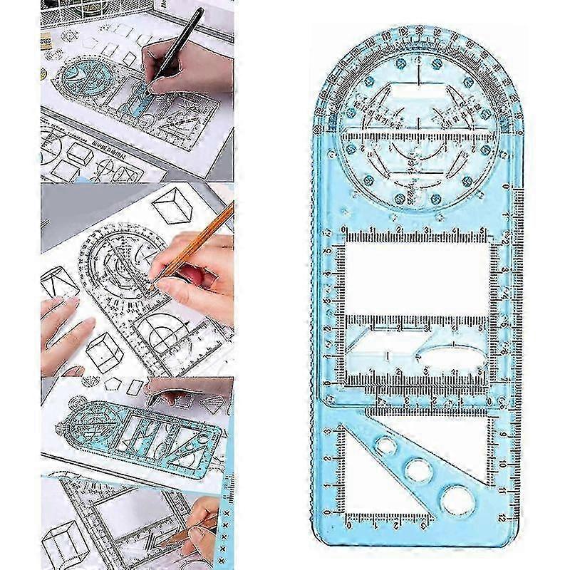 Multifunctional Drafting Ruler Set for Geometry Students 4Pcs