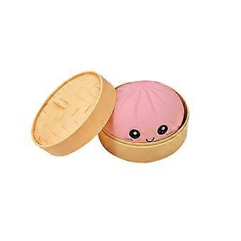 Amz Pink Buns Pinch Music Carry Soft Non-Stick Hand Squeeze Rebound Fun Decompression Simulation Food Toys