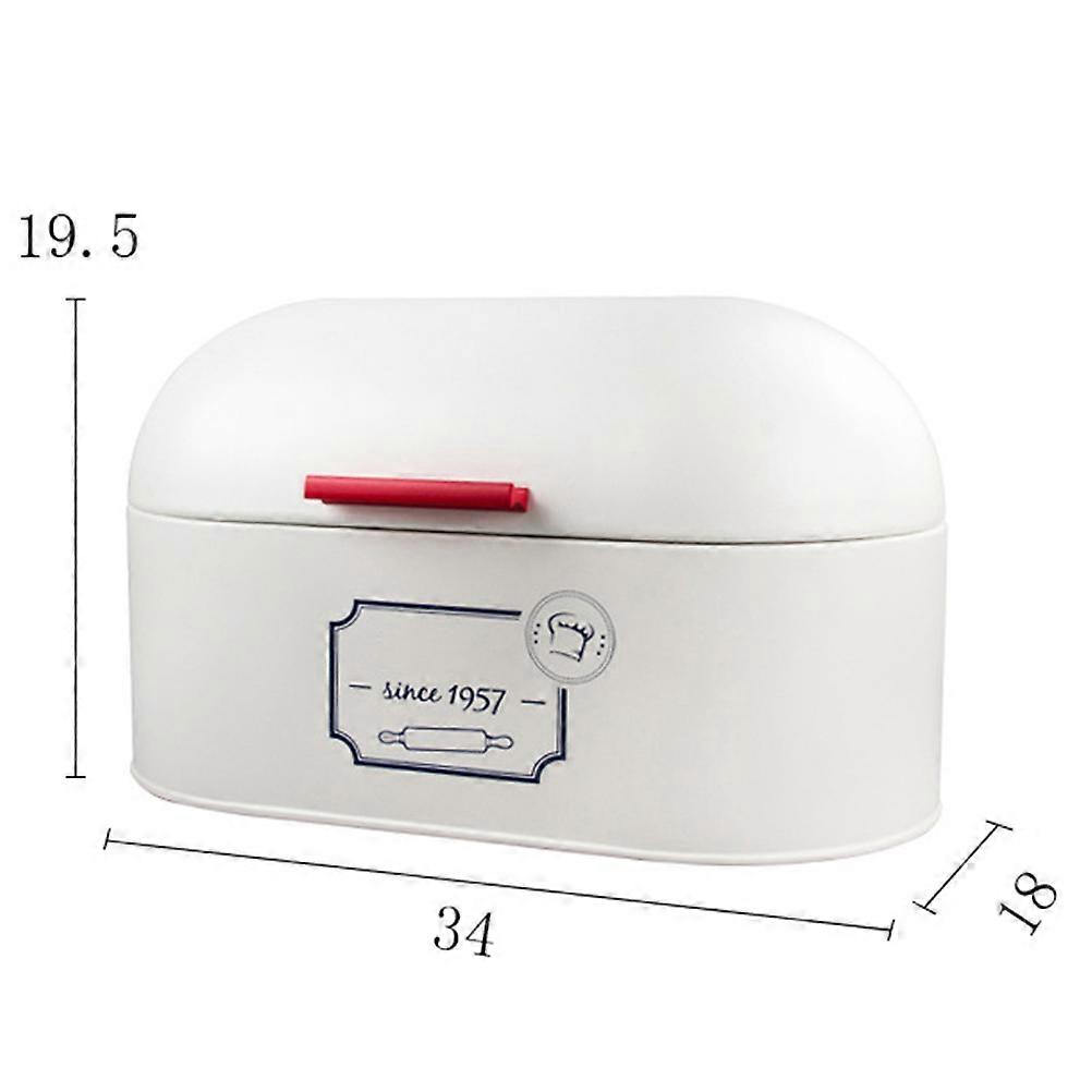 Bread Box Metal Storage Container for Kitchen Use White Bread Holder
