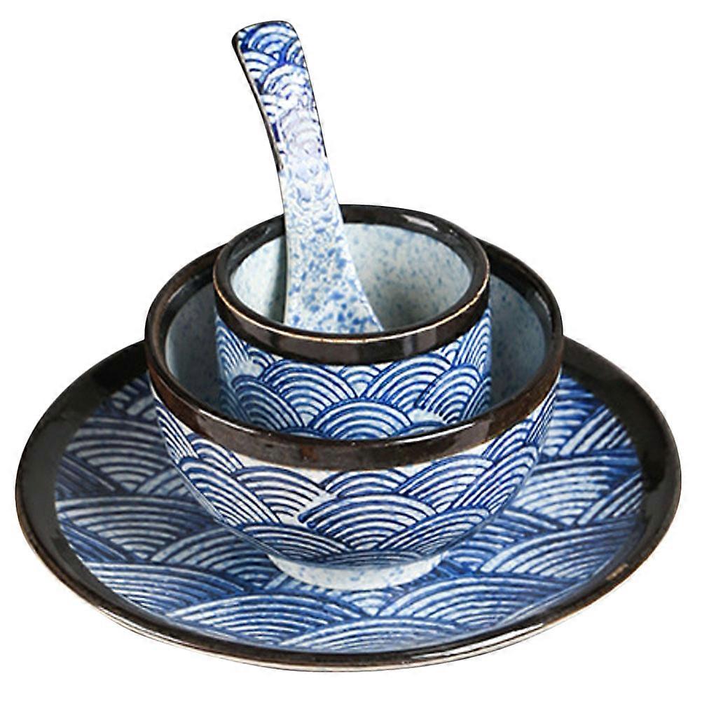 Ceramic Dinnerware Set for Party Use 1Set Dark Blue Japanese Tableware Kit