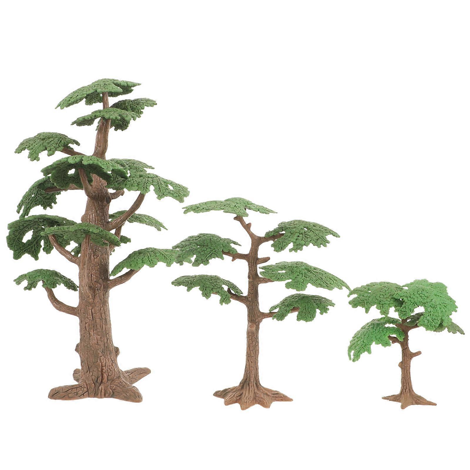Simulation Tree Model Miniature Tree Model for Playing Use 3Pcs Multi Color