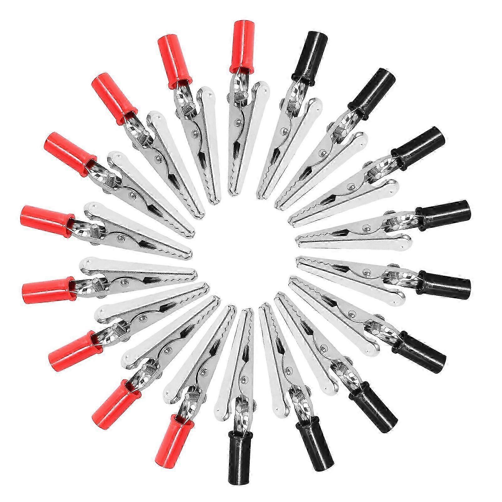 Electrical Testing Clips, 500-Piece Set, Stainless Steel with Rubber Coating, Red and Black, for Professional and DIY Use
