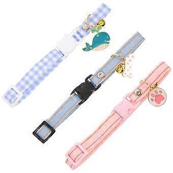 Cat Collar Adjustable Cat Collar for Pet Use 3Pcs Decorative Kitten Neck Collars