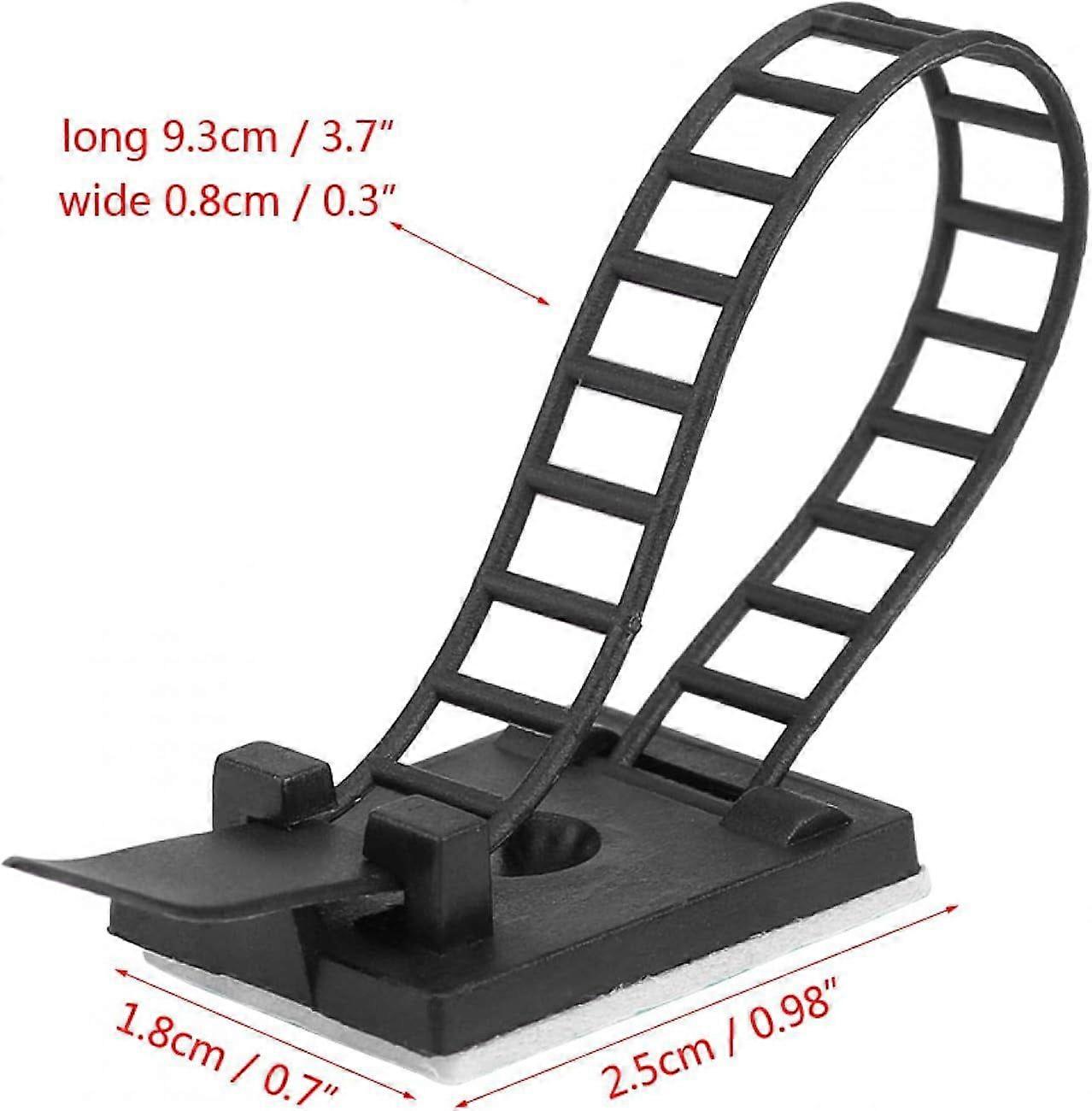 Attaches de câbles, lot de 50 clips auto-adhésifs réglables pour fixer et organiser les câbles de voiture